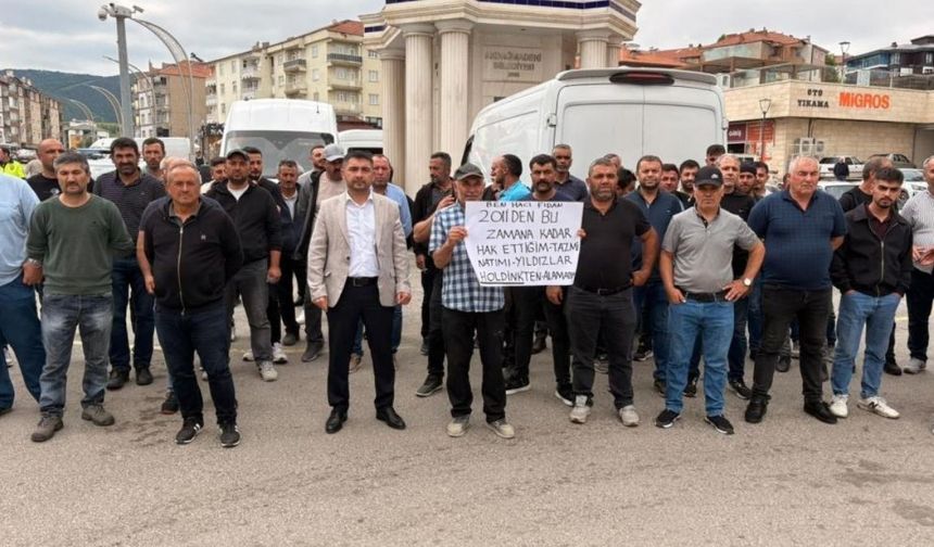 Yozgat'ta 4 aydır maaşlarını alamadıklarını iddia eden madencilerden protesto!