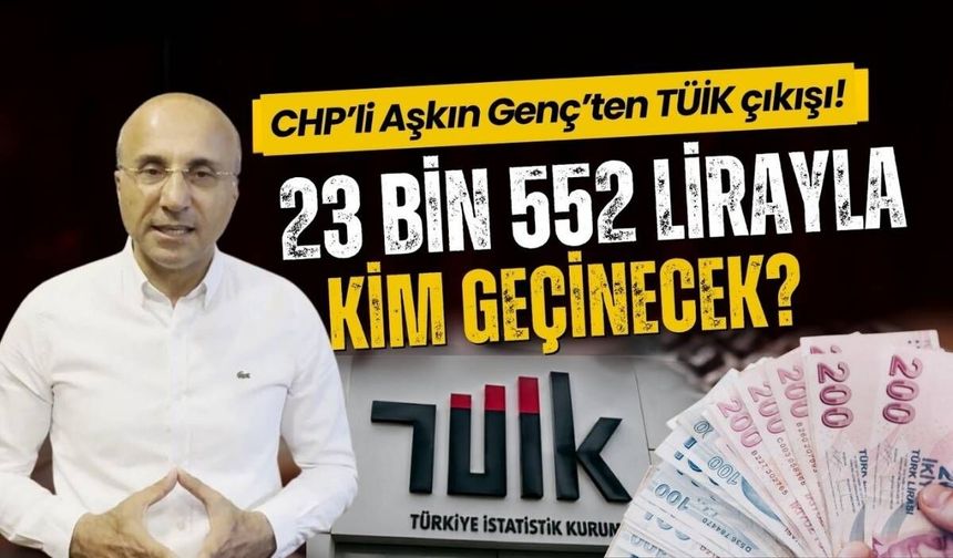 CHP'li Aşkın Genç'ten TÜİK çıkışı: 23 bin 552 lirayla kim geçinecek?