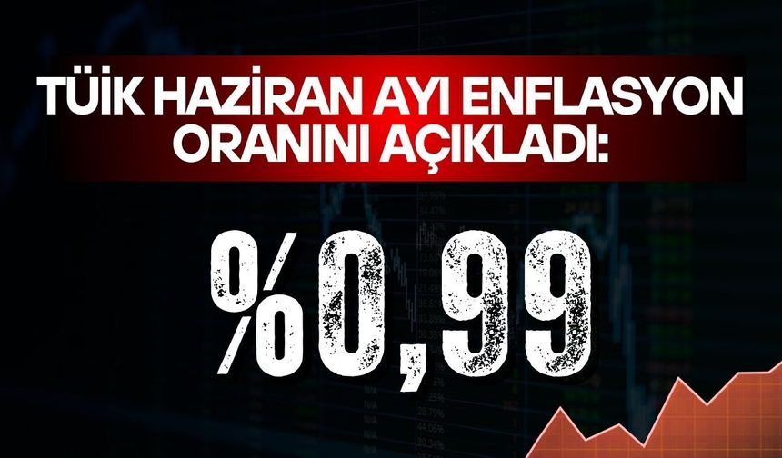 TÜİK, Haziran ayı enflasyon oranını açıkladı: %0,99