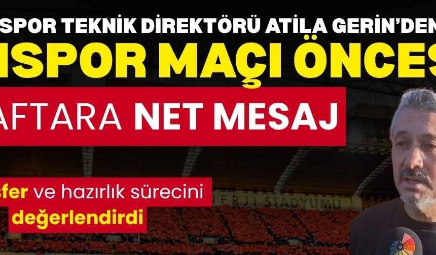 Kayserispor Teknik Direktörü Atila Gerin’den Vanspor maçı öncesi taraftara mesaj