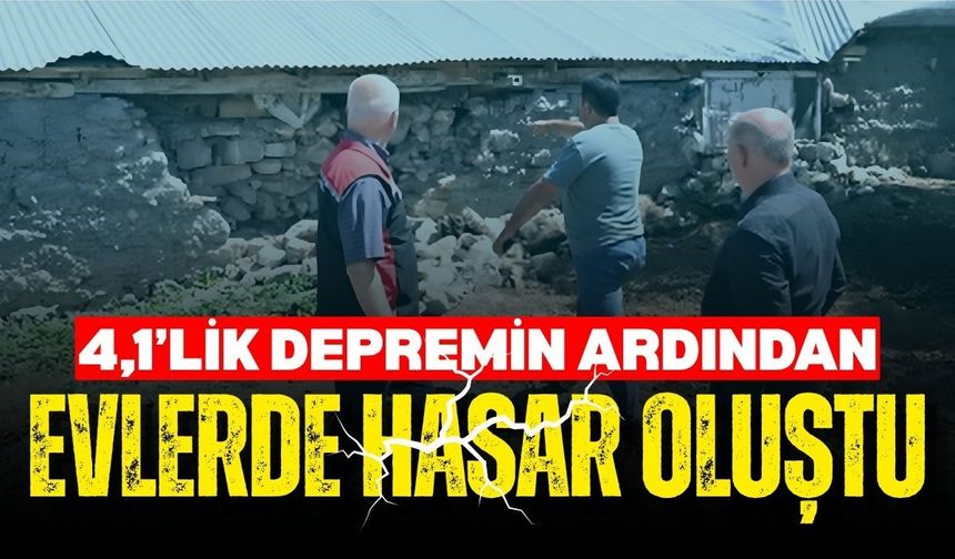 Kayseri’de 4,1’lik depremin ardından evlerde hasar oluştu