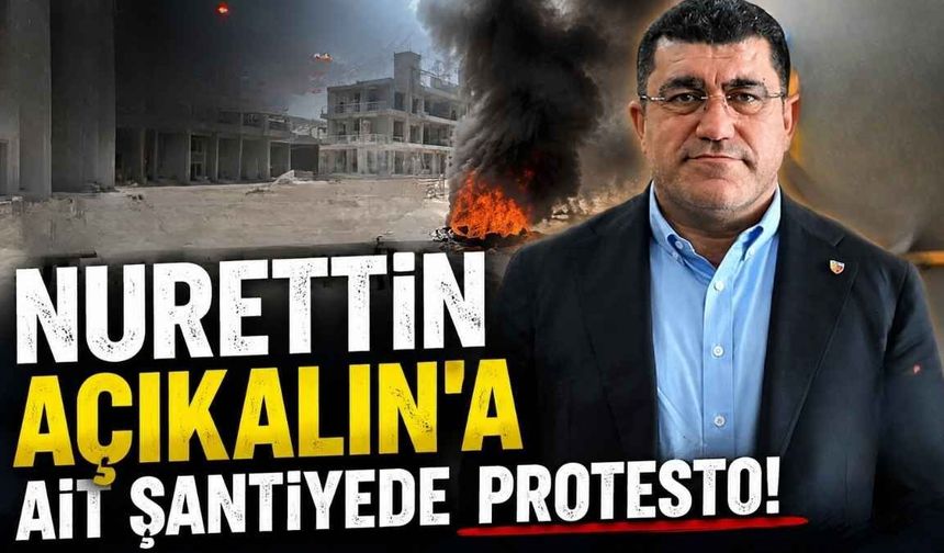 Elbistan'da Kayserispor eski başkanı Nurettin Açıkalın'a ait şantiyede işçiler protestoya başladı