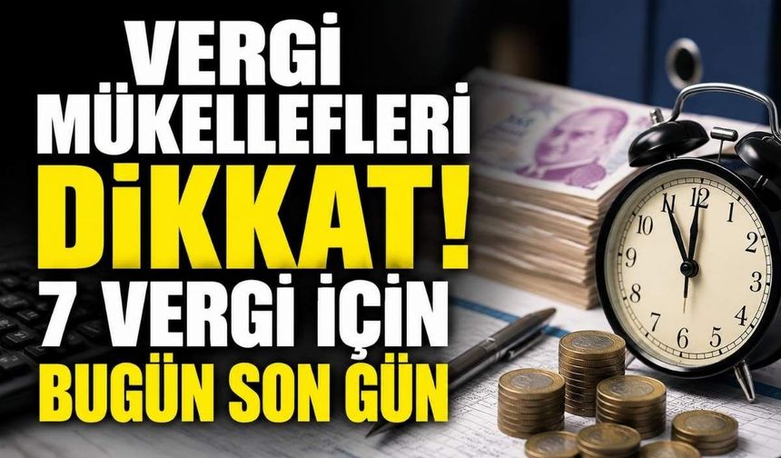 Vergi mükellefleri dikkat! 7 vergi için bugün son gün