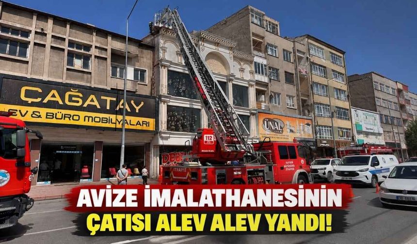 Kayseri'de avize imalathanesinin çatısı alev alev yandı!