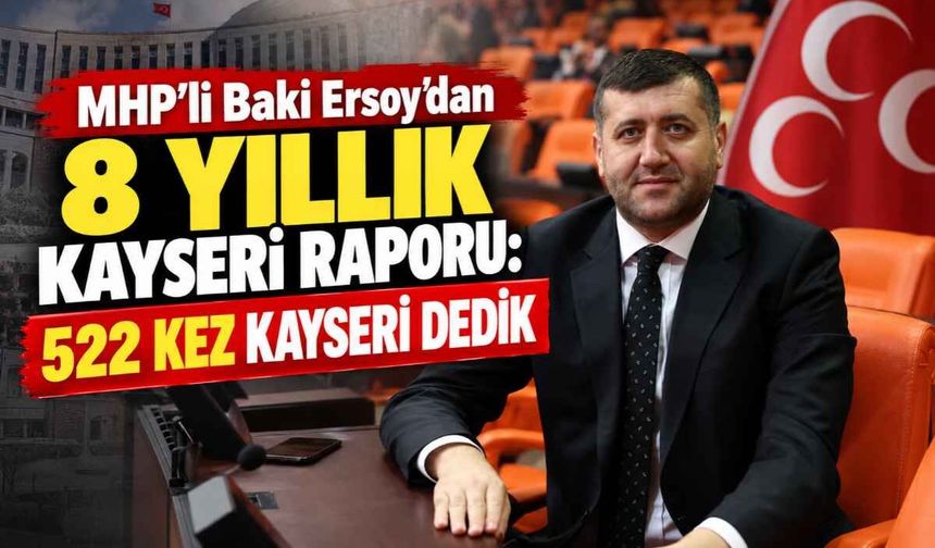 MHP’li Baki Ersoy’dan 8 yıllık Kayseri raporu: 522 kez Kayseri dedik