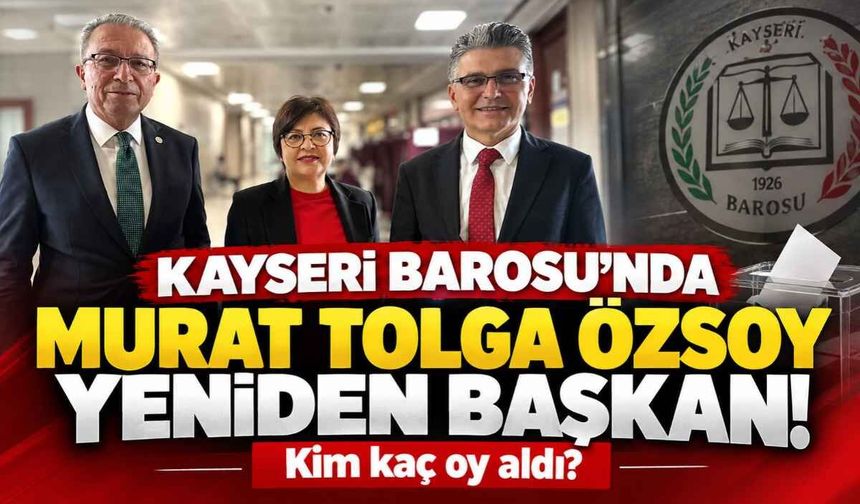 Kayseri Barosu’nda Murat Tolga Özsoy yeniden başkan! Kim kaç oy aldı?