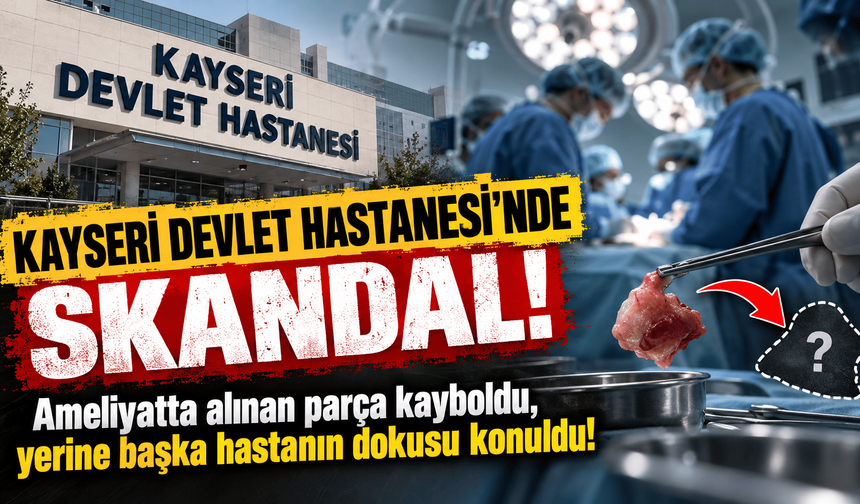 Kayseri Devlet hastanesinde skandal: Ameliyatta alınan parça kayboldu, yerine başka hastanın dokusu konuldu!