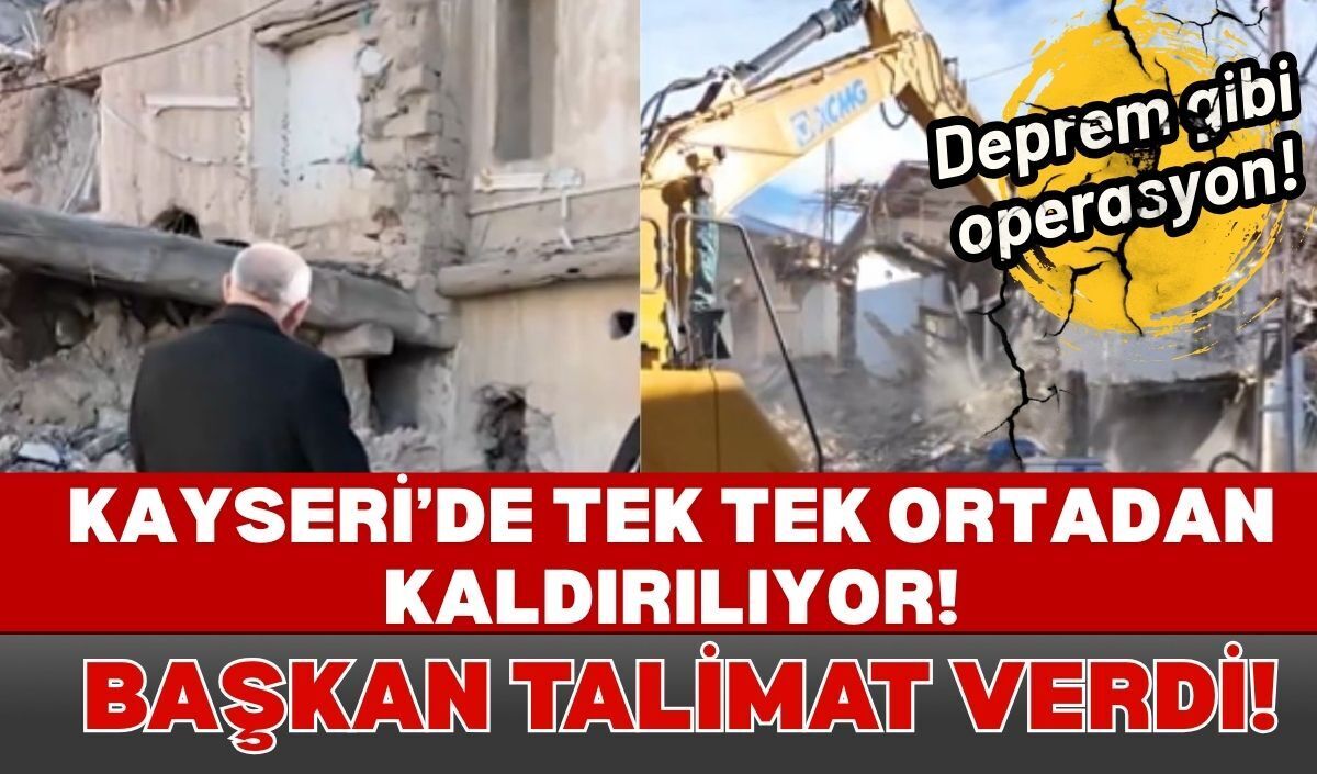 Kayseri'de deprem operasyonu! Tehlikeli binalar tek tek yıkılıyor!