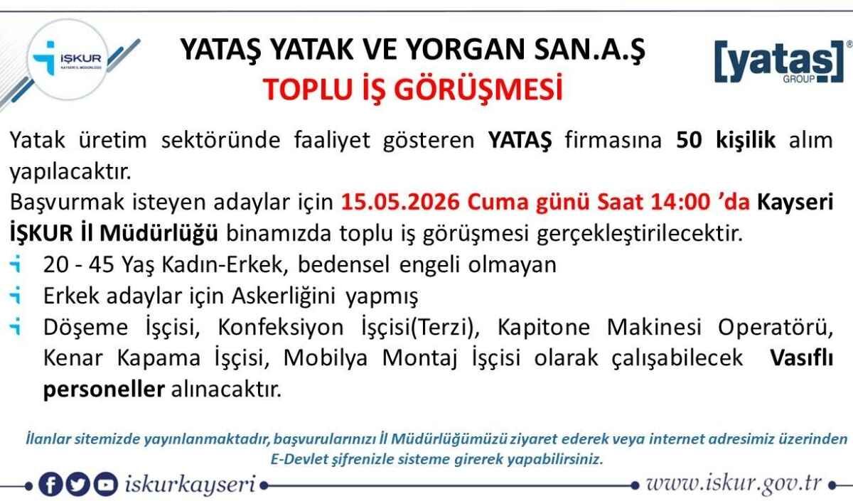 işkur iş ilanı haberleri