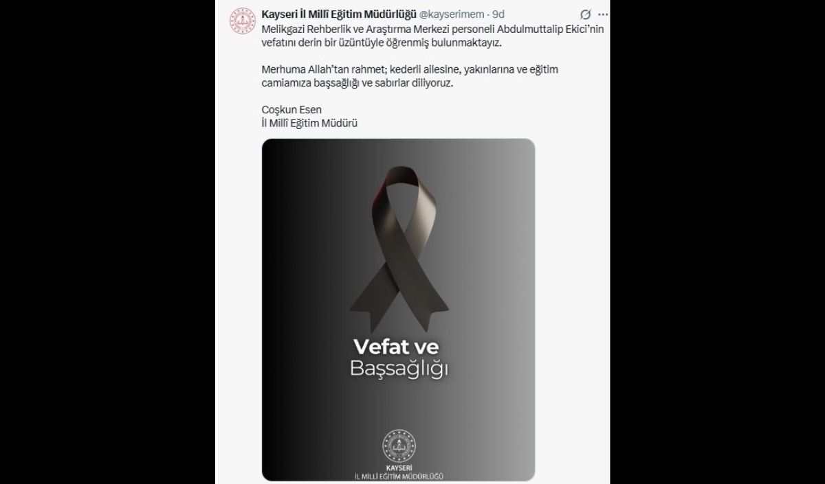 Kayseri Mem Vefat Haberi