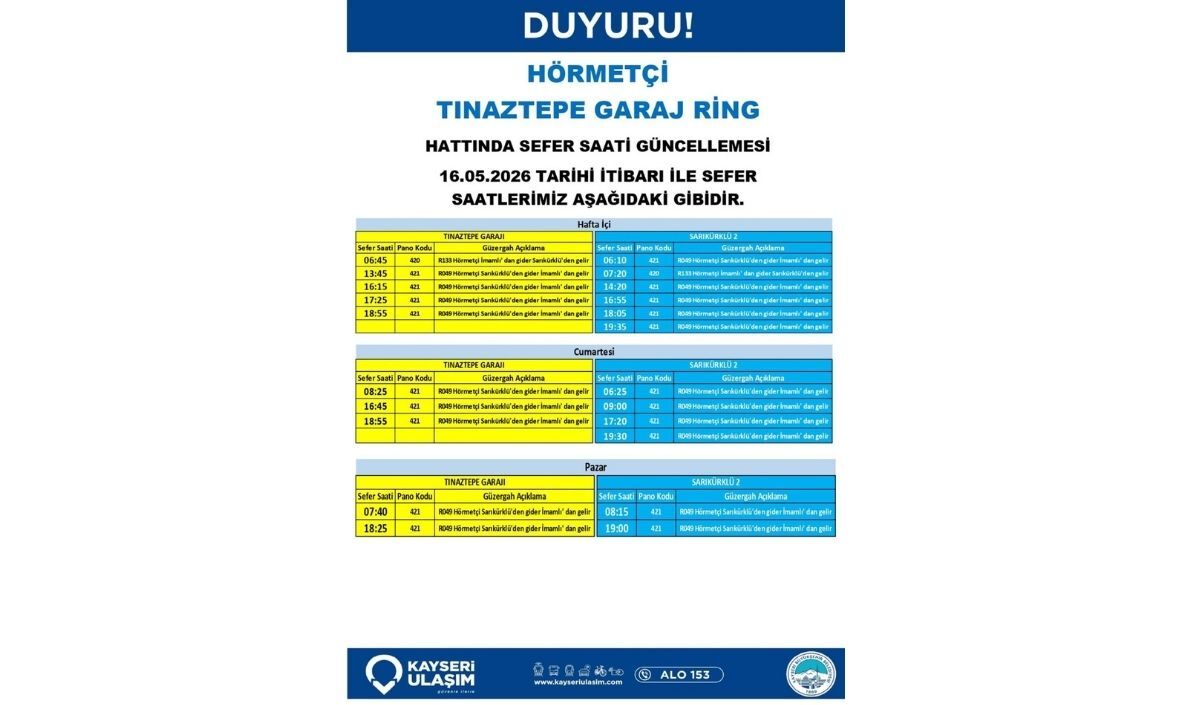 Ulaşım Saat Degısıklık 14