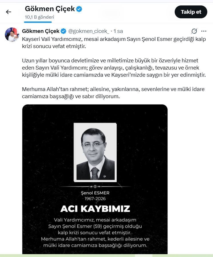 Gökmen Cicek Taziye Mesaji