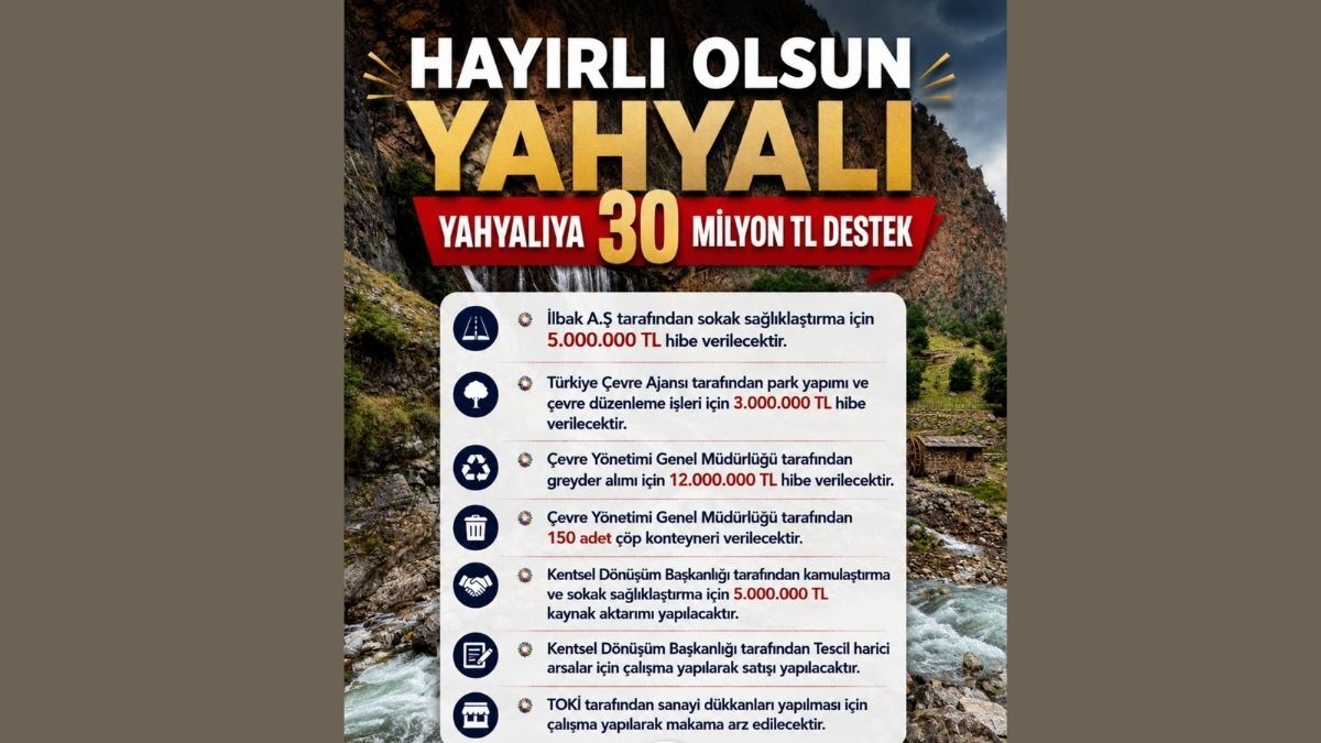 Yahyalı Bakanlık Destek 1