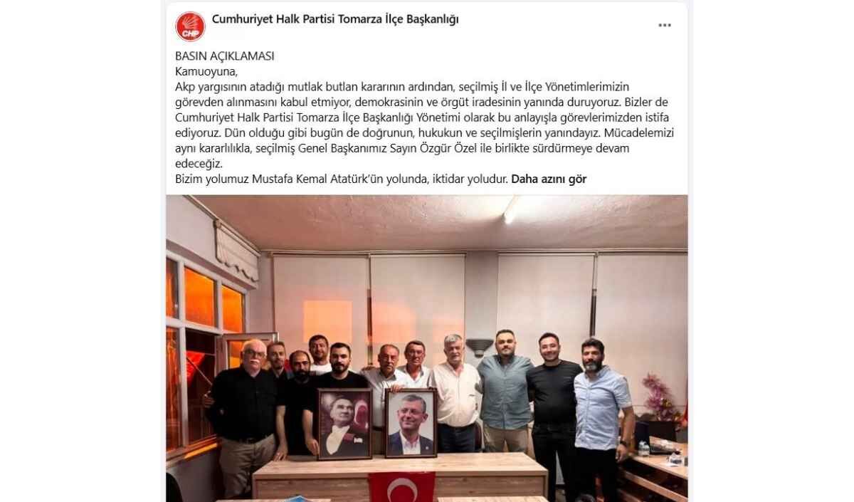 Chp Tomarza İlçe Başkanlığı Istifa (2)