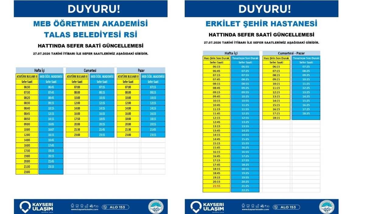 Kayseri'de Toplu Ulaşımda Yeni Düzenleme (1)
