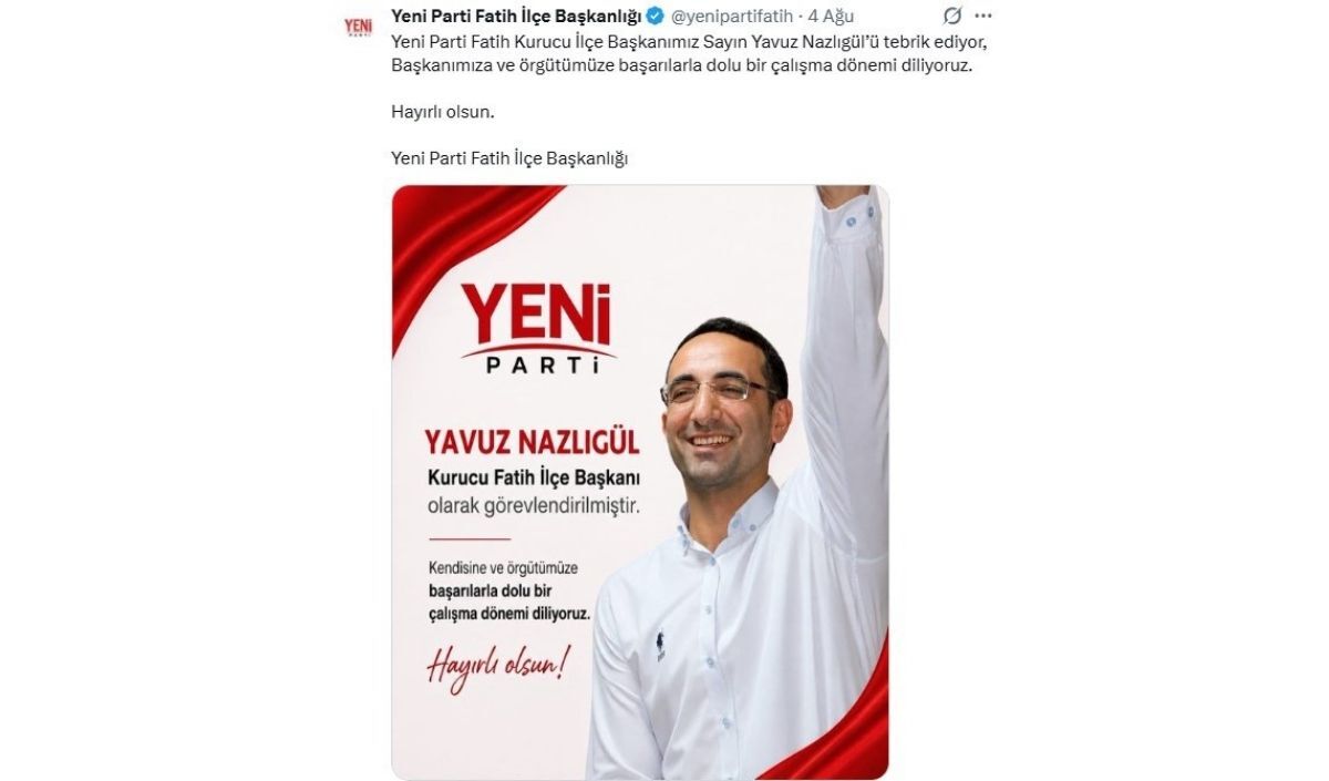 Dhkp C Davasında Hüküm Giyen Isim Yeni̇ Parti’de Ilçe Başkanı Oldu (1)