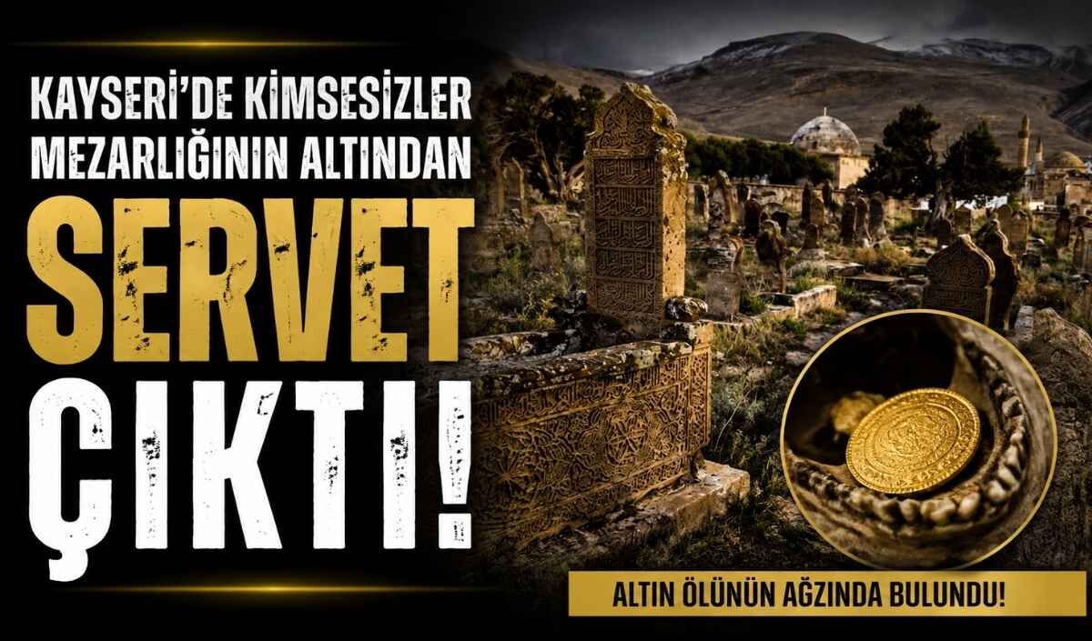 Kayseri’de kimsesizler mezarlığının altından servet çıktı!