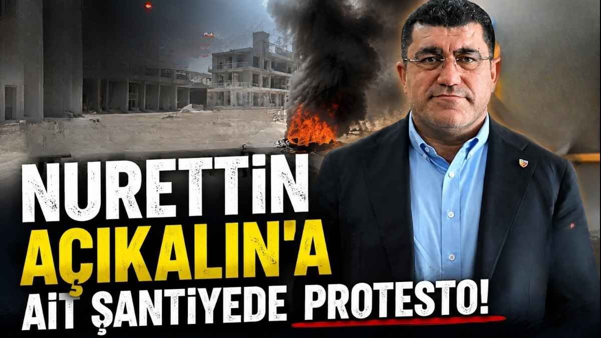 Elbistan'da Kayserispor eski başkanı Nurettin Açıkalın'a ait şantiyede işçiler protestoya başladı