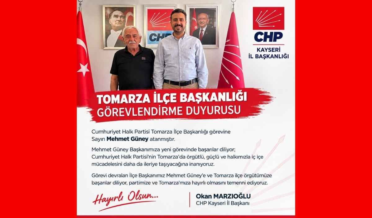 Chp Tomarza İlçe Başkanlığı Görevine Mehmet Güney Atandı (3)