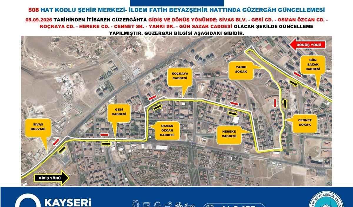 Kayseri’de Toplu Ulaşımda Değişiklik! 3 Hat Güncellendi (2)