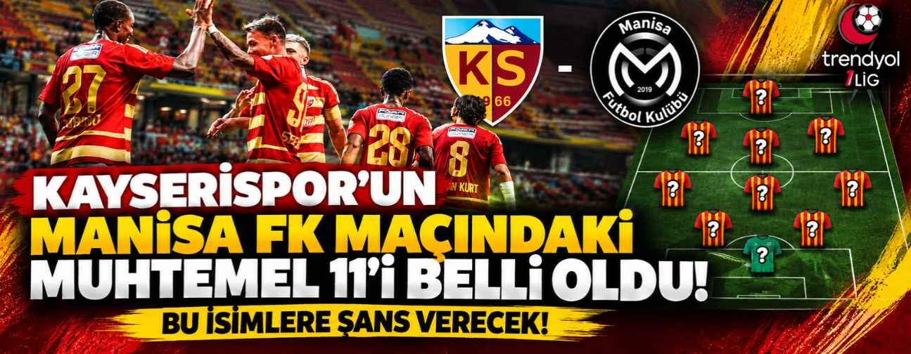 Kayserispor’un Manisa FK maçındaki muhtemel 11’i belli oldu